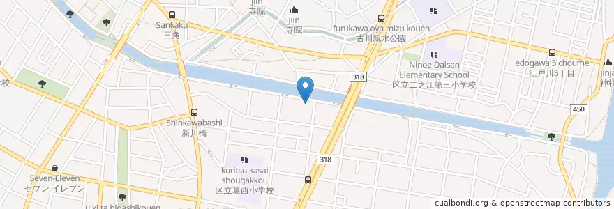 Mapa de ubicacion de 葛西第二保育園 en Japonya, 東京都, 江戸川区.