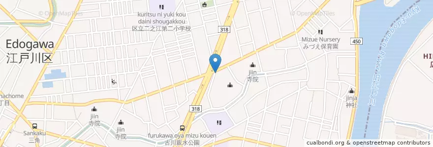Mapa de ubicacion de 葛西警察署 江戸川六丁目交番 en Japón, Tokio, Edogawa.