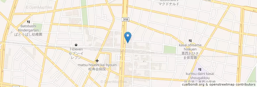 Mapa de ubicacion de 葛西駅前さくら保育園 en 일본, 도쿄도, 江戸川区.