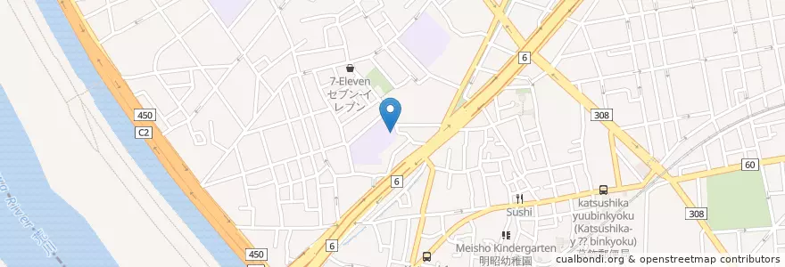 Mapa de ubicacion de 葛飾区立四つ木地区図書館 en 日本, 东京都/東京都, 葛飾区.