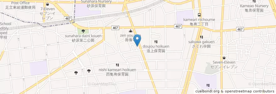 Mapa de ubicacion de 葛飾西亀有郵便局 en Japan, Tokyo.