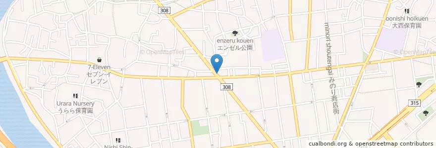 Mapa de ubicacion de 葛飾警察署上平井交番 en Japan, Tokio, 葛飾区.