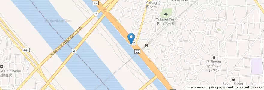 Mapa de ubicacion de 葛飾警察署四ツ木駅前交番 en Japón, Tokio, Katsushika.