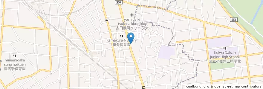Mapa de ubicacion de 葛飾警察署 鎌倉交番 en ژاپن, 東京都, 葛飾区.