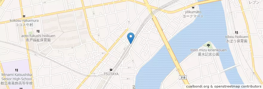 Mapa de ubicacion de 葛飾警察署 青砥駅前交番 en Japón, Tokio, Katsushika.