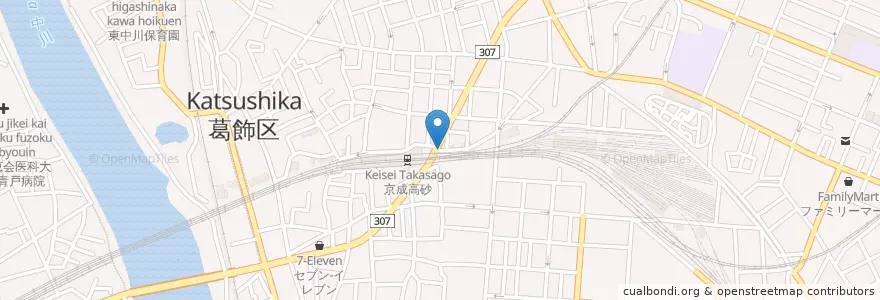 Mapa de ubicacion de 葛飾警察署 高砂駅前交番 en ژاپن, 東京都, 葛飾区.