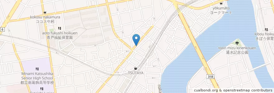 Mapa de ubicacion de 葛飾青戸郵便局 en 日本, 东京都/東京都, 葛飾区.