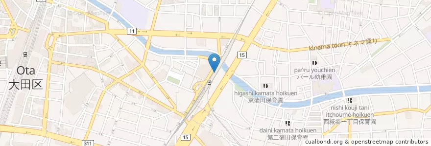 Mapa de ubicacion de 蒲田警察署 京急蒲田駅前交番 en Jepun, 東京都, 大田区.