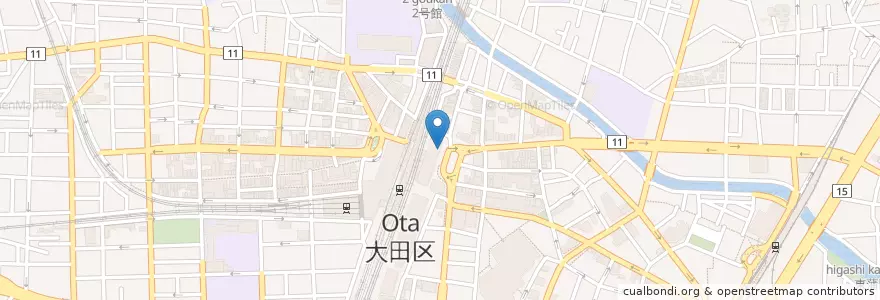 Mapa de ubicacion de 蒲田警察署蒲田駅東口交番 en Japão, Tóquio, 大田区.