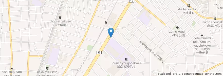 Mapa de ubicacion de 蒲田警察署雑色交番 en Japon, Tokyo, 大田区.