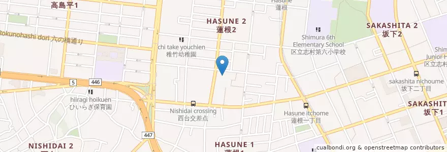 Mapa de ubicacion de 蓮根保育園 en Japan, Tokio, 板橋区.