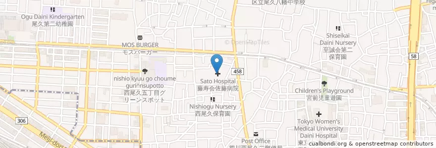 Mapa de ubicacion de 佐藤病院 en Jepun, 東京都.