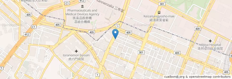 Mapa de ubicacion de 虎ノ門郵便局 en اليابان, 東京都, 港区.