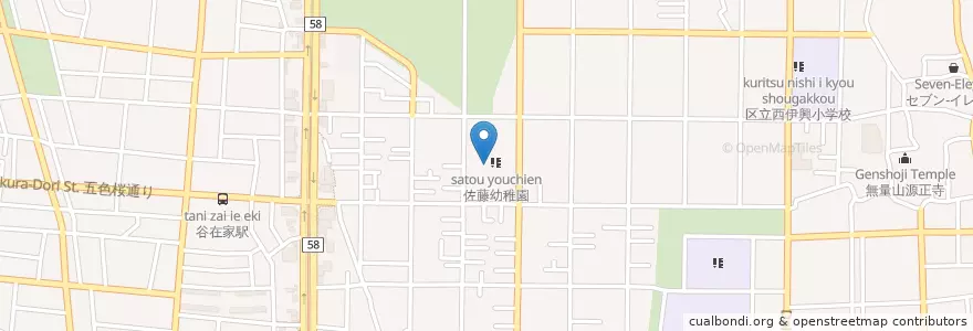 Mapa de ubicacion de 西伊興児童館 en Jepun, 東京都, 足立区.