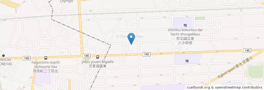 Mapa de ubicacion de 西児童館 en اليابان, 東京都, 国立市.