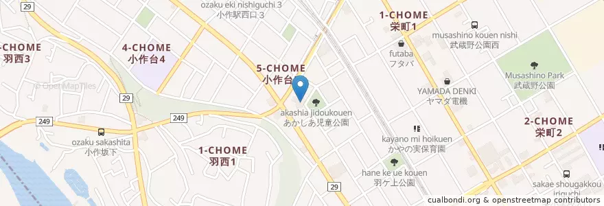 Mapa de ubicacion de 西児童館 en 日本, 东京都/東京都, 羽村市.