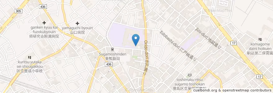 Mapa de ubicacion de 西巣鴨第二保育園 en 日本, 東京都, 豊島区.