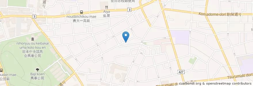 Mapa de ubicacion de 西弦巻保育園 en ژاپن, 東京都, 世田谷区.
