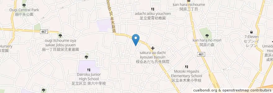 Mapa de ubicacion de 西新井消防署本木出張所 en 日本, 東京都, 足立区.