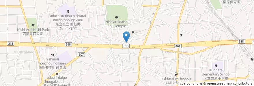 Mapa de ubicacion de 西新井警察署大師前交番 en Japan, 東京都, 足立区.