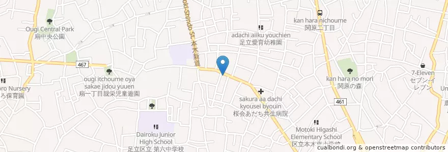 Mapa de ubicacion de 西新井警察署 本木交番 en Japonya, 東京都, 足立区.
