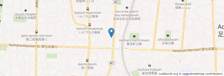 Mapa de ubicacion de 西新井警察署栗原四丁目交番 en Japan, Tokyo, Adachi.