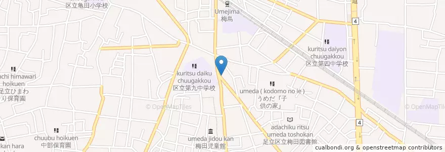 Mapa de ubicacion de 西新井警察署 梅田七丁目交番 en Japan, 東京都, 足立区.