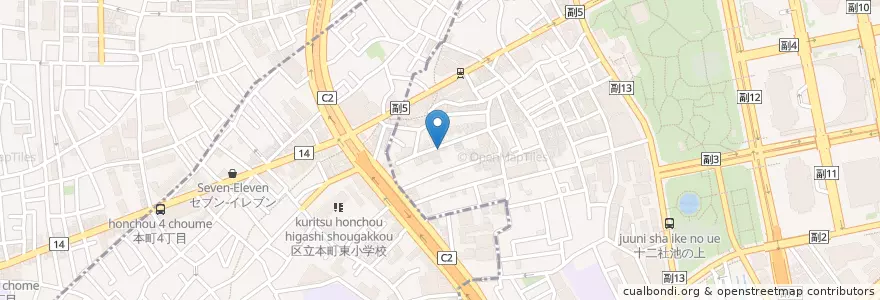 Mapa de ubicacion de 西新宿保育園 en اليابان, 東京都, 渋谷区.