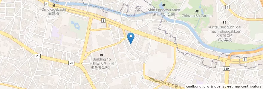 Mapa de ubicacion de 西早稲田一郵便局 en Jepun, 東京都, 新宿区.