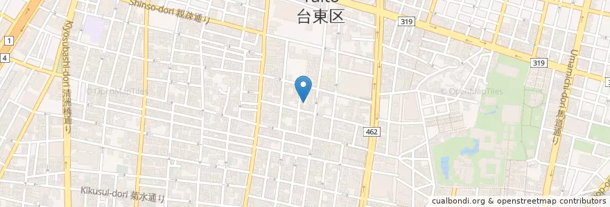 Mapa de ubicacion de 西浅草郵便局 en Jepun, 東京都, 台東区.