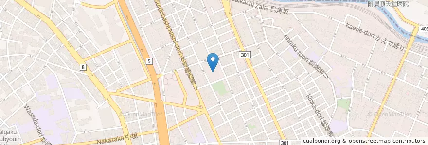 Mapa de ubicacion de 西神田保育園 en Japan, Tokio, 千代田区.