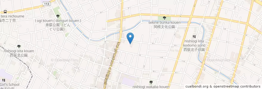 Mapa de ubicacion de 西荻北保育園 en Japón, Tokio, Suginami.