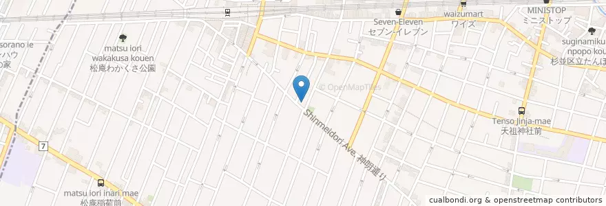Mapa de ubicacion de 西荻南児童館 en Япония, Токио, Сугинами.