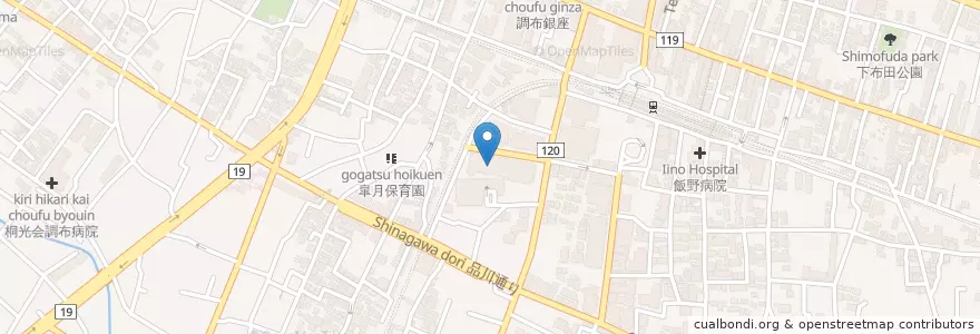 Mapa de ubicacion de 調布市立中央図書館 en ژاپن, 東京都, 調布市.