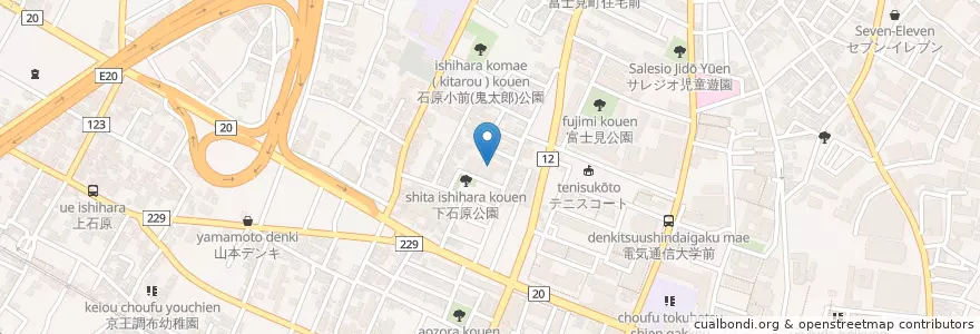 Mapa de ubicacion de 調布市立図書館富士見分館 en Япония, Токио, Тёфу.
