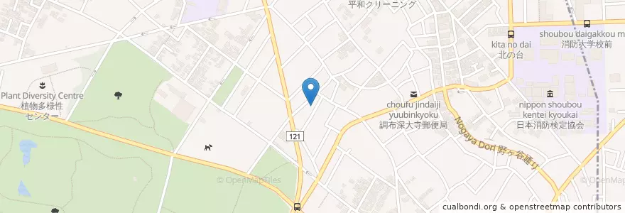 Mapa de ubicacion de 調布市立深大寺児童館 en Япония, Токио, Тёфу.