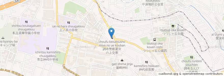Mapa de ubicacion de 調布警察署宮の上交番 en Jepun, 東京都, 調布市.