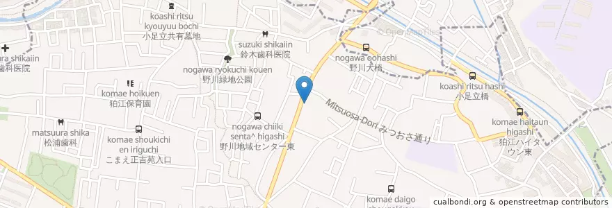 Mapa de ubicacion de 調布警察署小覚交番 en Japón, Tokio, Komae.