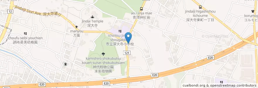 Mapa de ubicacion de 調布警察署深大寺交番 en Japan, Tokio, 調布市.