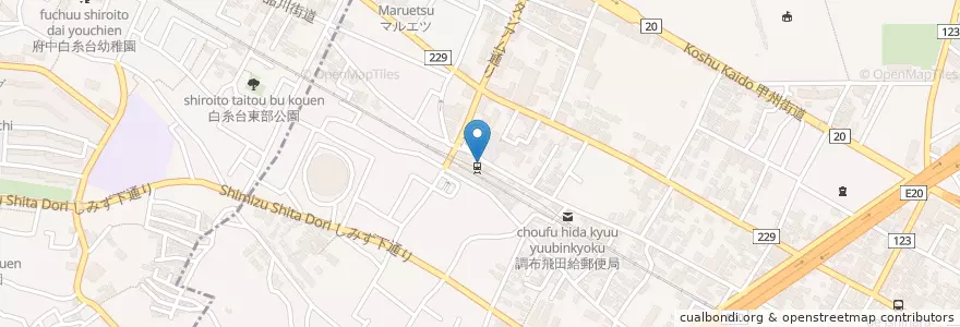 Mapa de ubicacion de 調布警察署飛田給駅前交番 en 日本, 東京都, 調布市.