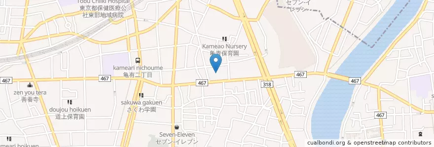 Mapa de ubicacion de 謙仁会 亀有病院 en Japon, Tokyo, 葛飾区.