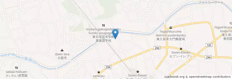 Mapa de ubicacion de 豊島なでしこ幼稚園 en 日本, 東京都, 東久留米市.