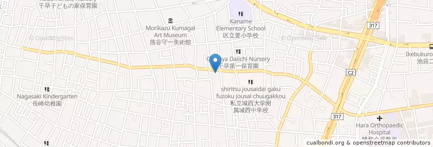 Mapa de ubicacion de 豊島千早郵便局 en Japón, Tokio, Toshima.