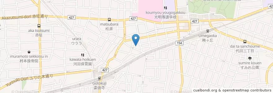 Mapa de ubicacion de 豪徳寺保育園 en Japon, Tokyo, 世田谷区.