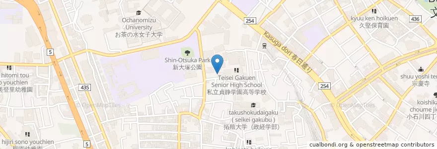 Mapa de ubicacion de 貞静幼稚園 en ژاپن, 東京都, 文京区.