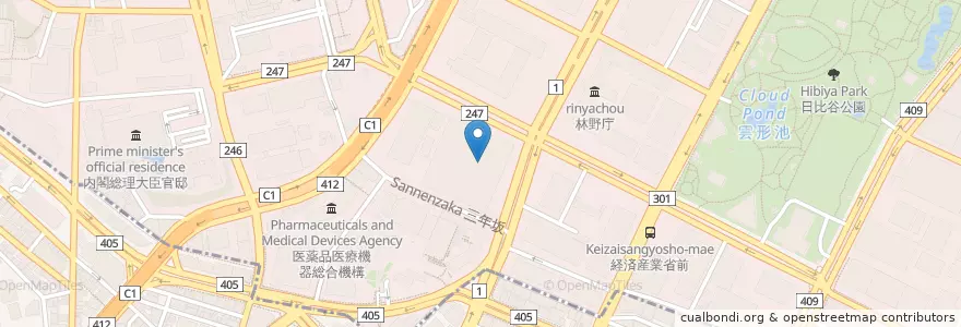 Mapa de ubicacion de 財務省 en 日本, 东京都/東京都.