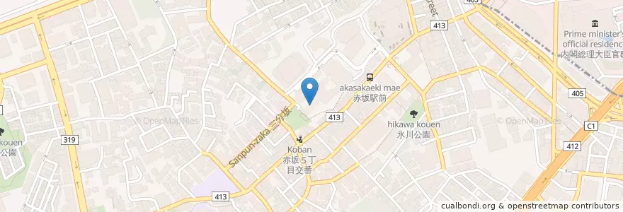 Mapa de ubicacion de 赤坂保育園 en Giappone, Tokyo, Minato.