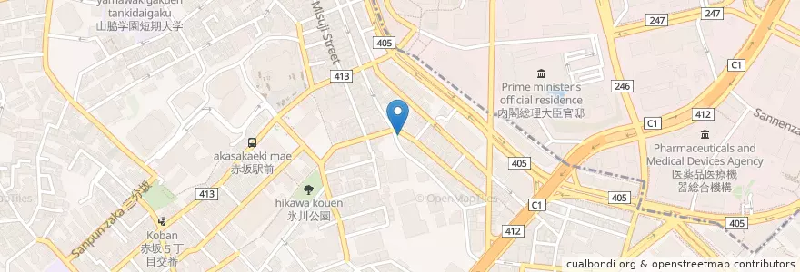 Mapa de ubicacion de 赤坂警察署赤坂二丁目交番 en Japon, Tokyo, 港区.
