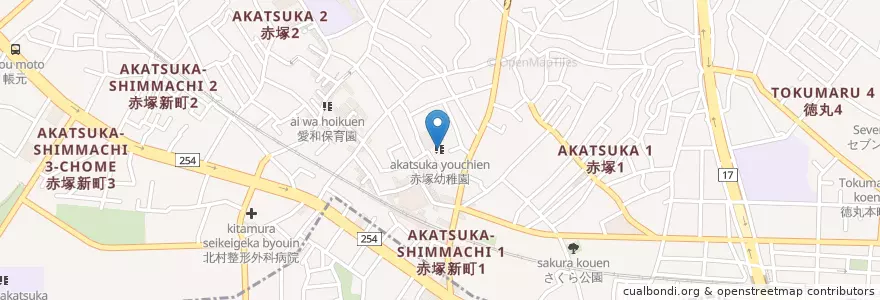 Mapa de ubicacion de 赤塚幼稚園 en Japan, Tokio, 練馬区.