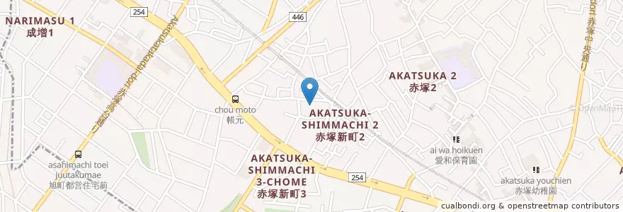 Mapa de ubicacion de 赤塚新町保育園 en 日本, 東京都, 練馬区.